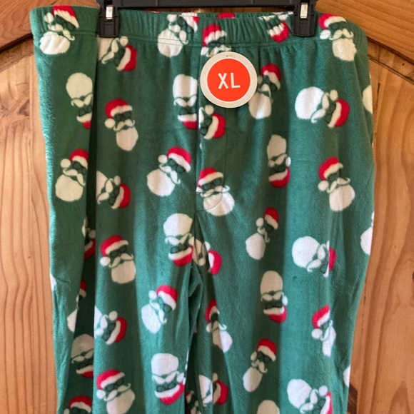 Mens St. John’s Bay green soft fleece Santa pajama lounge pants - size XL - Anwt - Picture 2 of 8